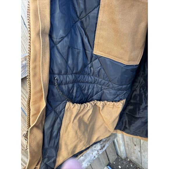 Vintage Carhartt Siberian Parka Jacket Mens 2XL Brown Quilt Lined Hooded 90s - Picture 6 of 9